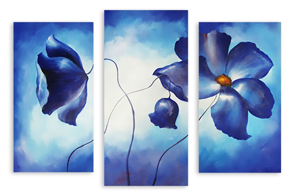 Модульная картина 2139 "Голубые цветы" фото 1