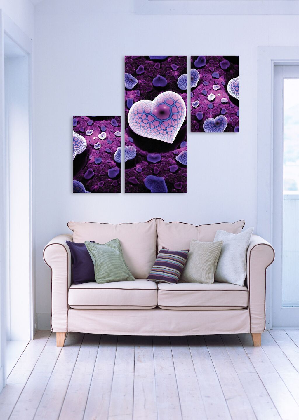 Модульная картина 12 "Фиолетовое сердце" фото 3