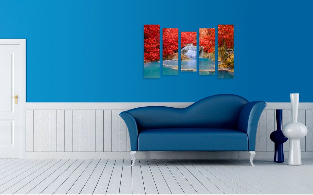 Модульная картина 1215 "Красный лес" фото 4