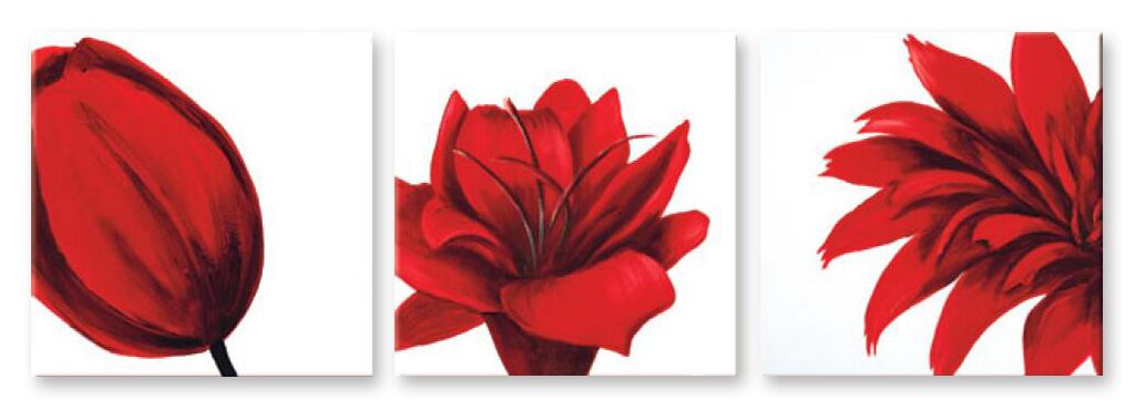 Модульная картина 1450 "Красные цветы" фото 1