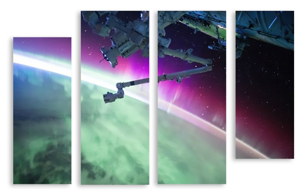 Модульная картина 2972 "Северное сияние из космоса" фото 1