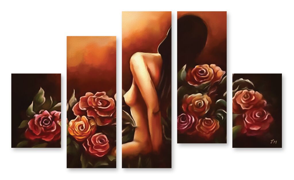 Модульная картина 1077 "Дева в розах" фото 1