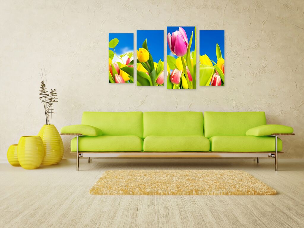 Модульная картина 1847 "Разноцветные тюльпаны" фото 4