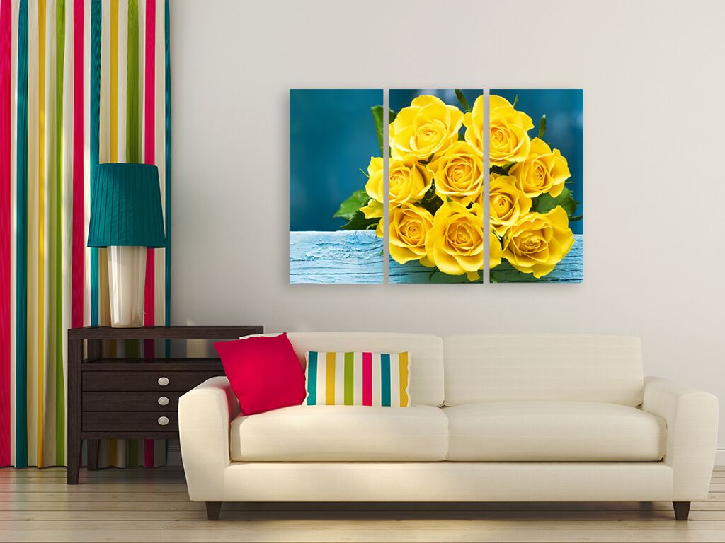 Модульная картина 442 "Жёлтые розы" фото 4