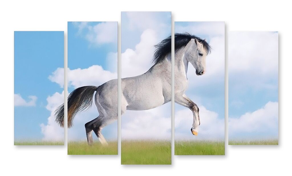 Модульная картина 1238 "Белая лошадь" фото 1