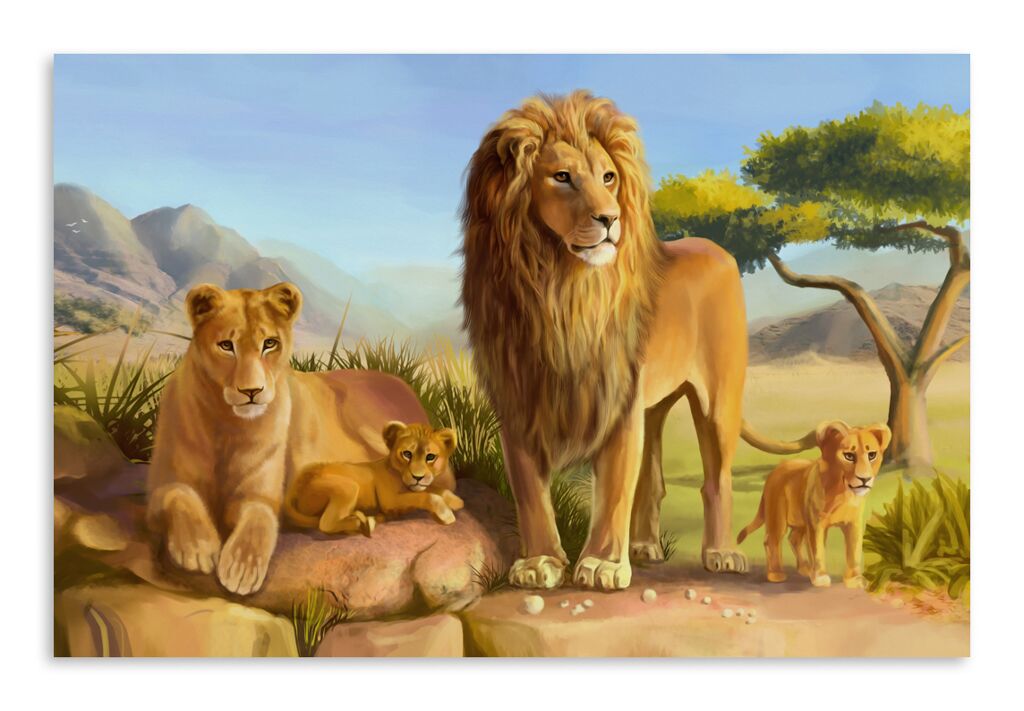 Постер 4583 "Семейство львов" фото 1