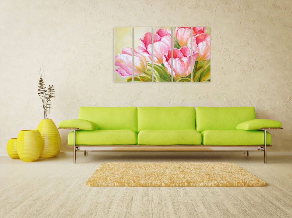 Модульная картина 1371 "Нежно-розовые тюльпаны" фото 4