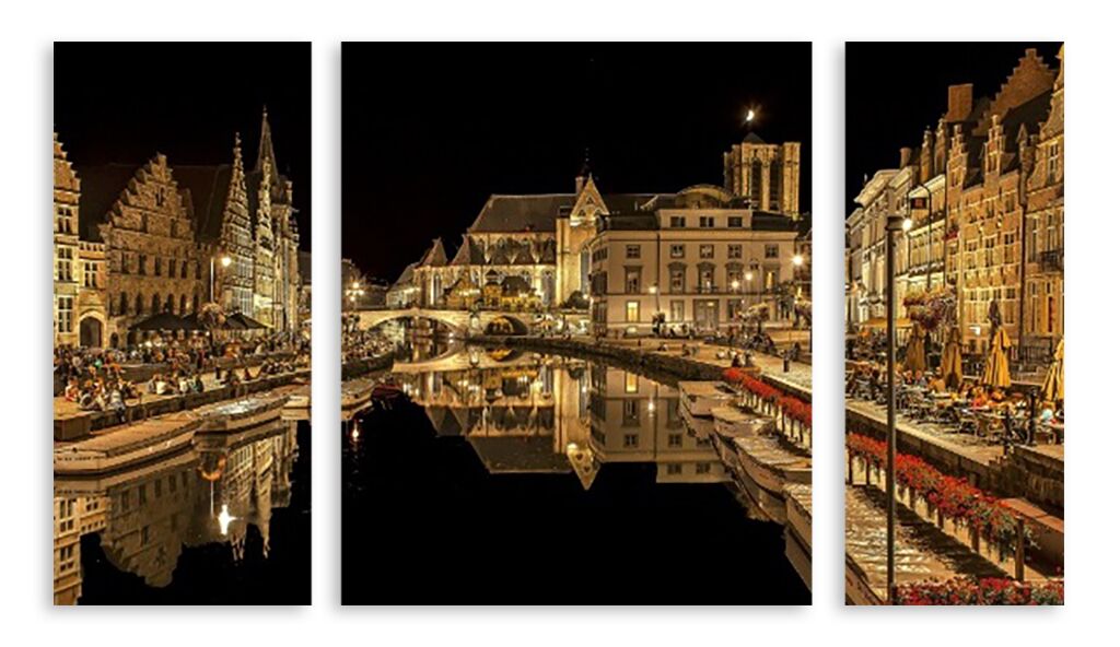 Модульная картина 3677 "Ночная Бельгия" фото 1