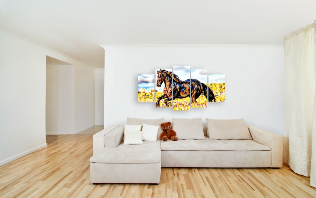 Модульная картина 422 "Лошадь на лугу" фото 3