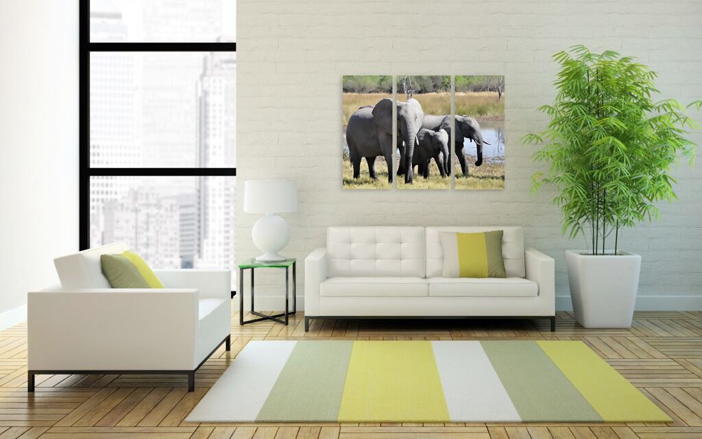 Модульная картина 1405 "Семейство слонов" фото 3