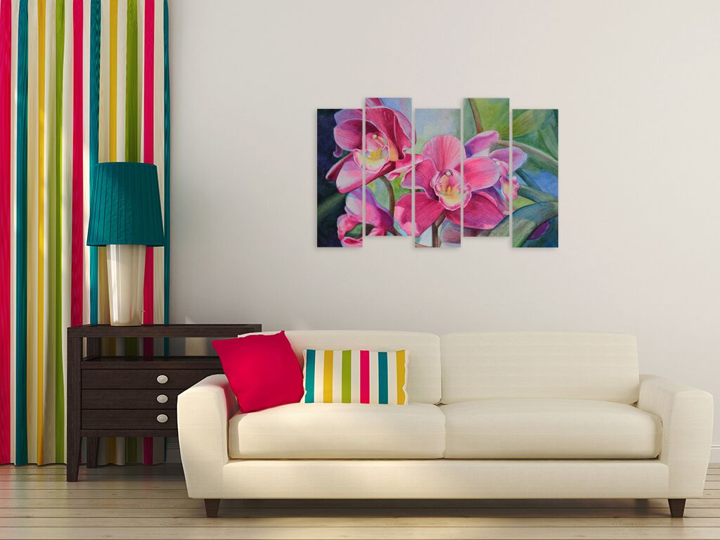 Модульная картина 1370 "Три орхидеи" фото 3