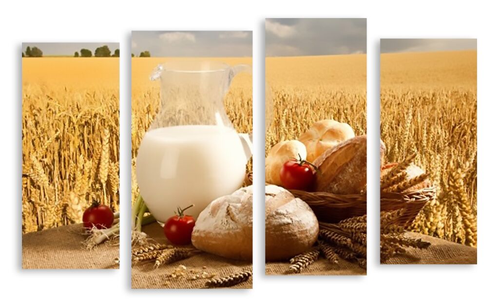Модульная картина 3268 "Хлеб с молоком" фото 1