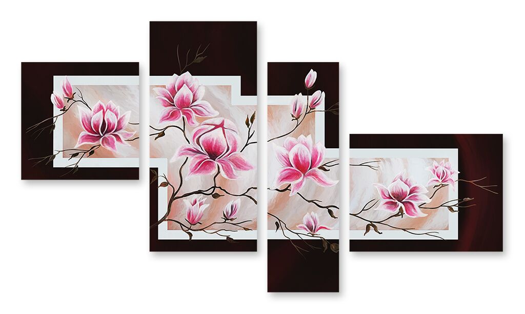 Модульная картина 613 "Нежно-розовые магнолии" фото 1