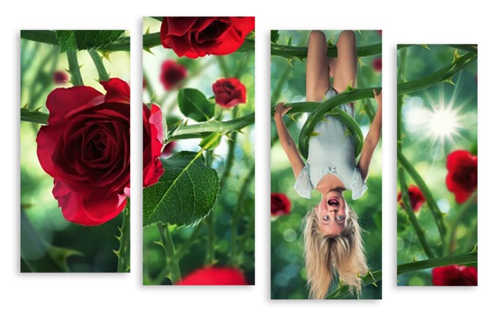 Модульная картина 3471 "Девочка в розах" фото 1