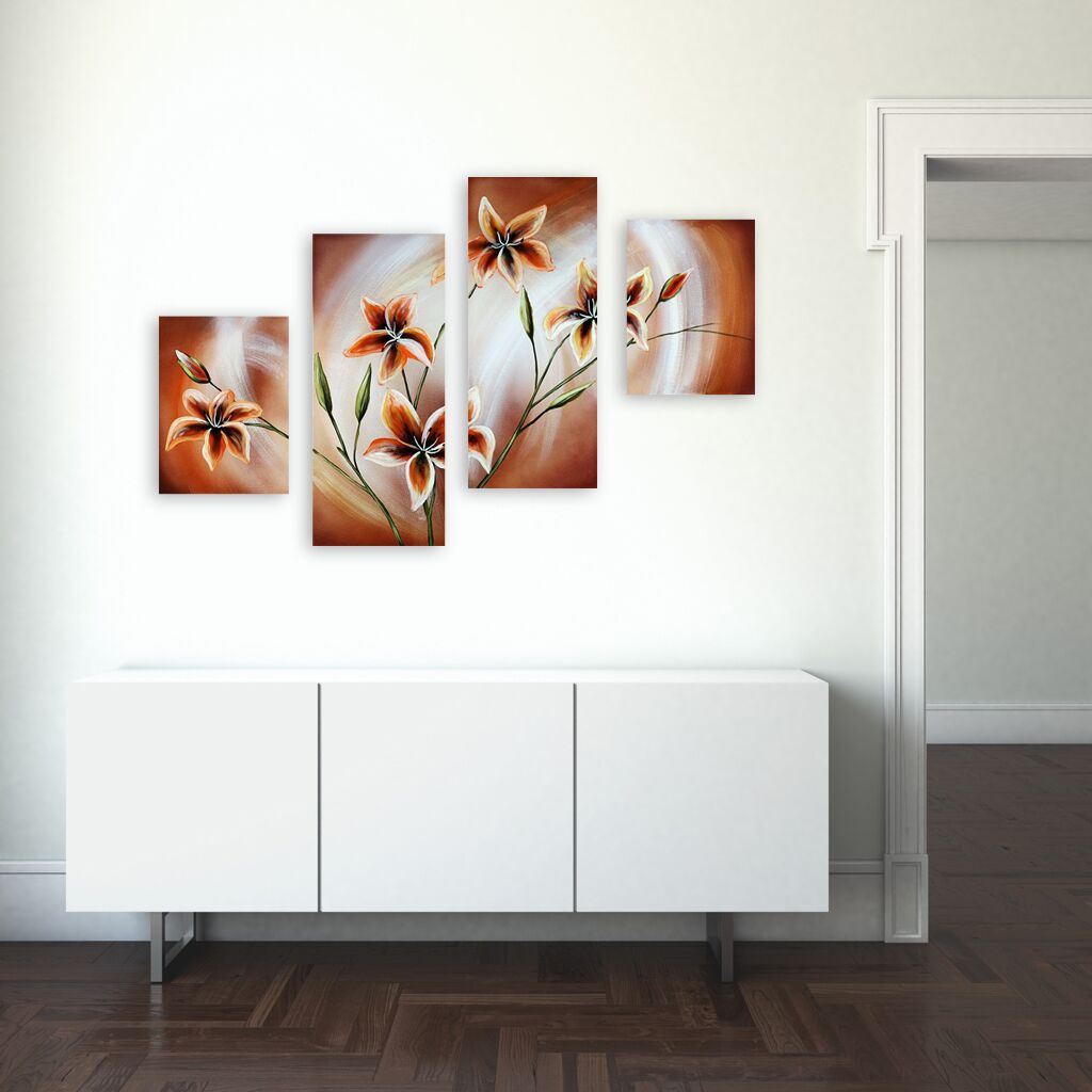 Модульная картина 550 "Оранжевые цветы" фото 4