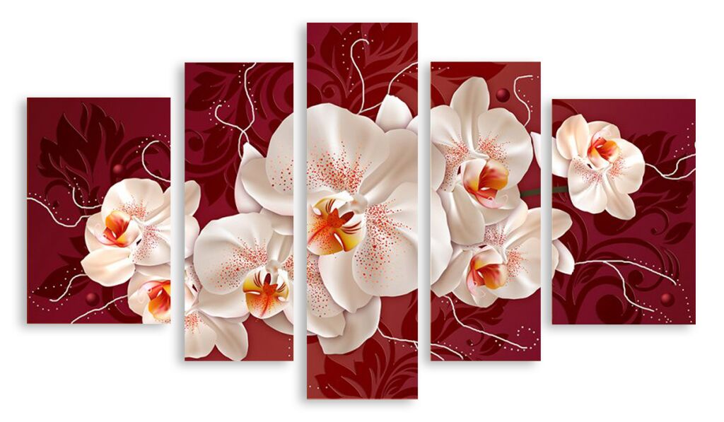 Модульная картина 3184 "Белые орхидеи" фото 1