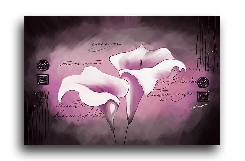 Постер 4807 "Каллы на розово-сиреневом фоне" фото 1