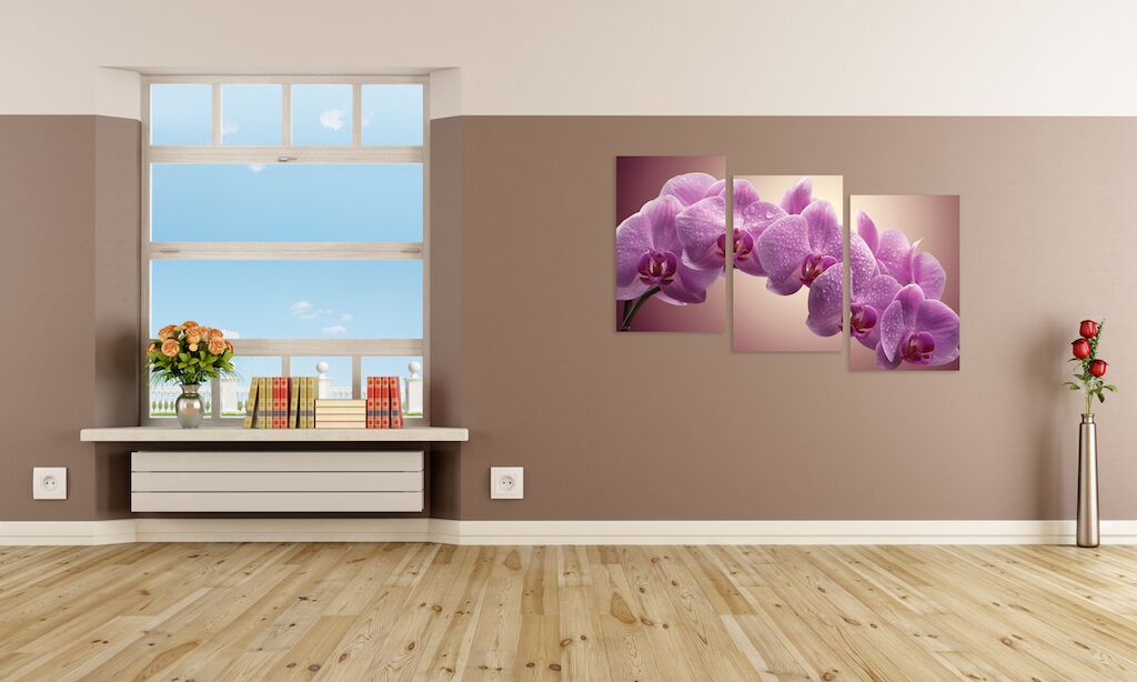 Модульная картина 225 "Розовые орхидеи" фото 2