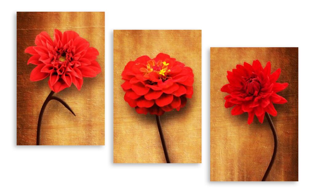 Модульная картина 5032 "Красные цветы" фото 1