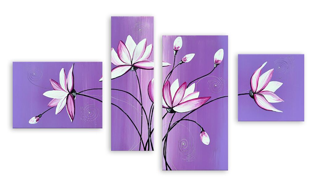 Модульная картина 772 "Нежные цветы в фиолетовых тонах" фото 1