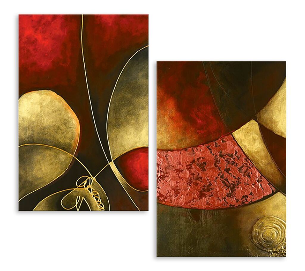 Модульная картина 6040 "Бронзово-красная абстракция" фото 1