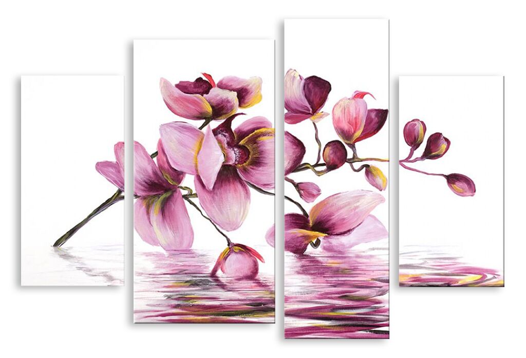 Модульная картина 3042 "Орхидеи красками" фото 1