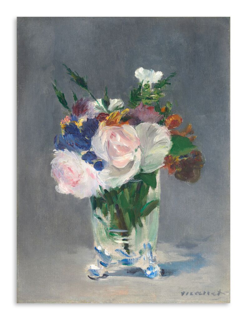 Репродукция 434 "Цветы Эдуарда Мане в хрустальной вазе" фото 1