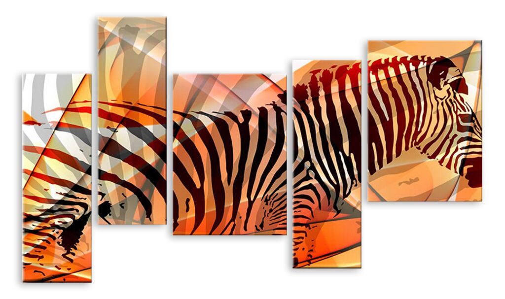 Модульная картина 5467 "Оранжевая зебра" фото 1