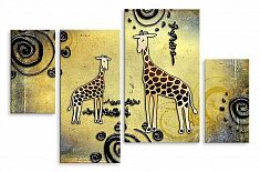 Модульная картина 4070 "Жирафы"