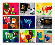 Модульная картина 5904 "Абстрактные тюльпаны"