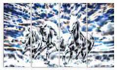 Модульная картина 425 "Кони в снегу"