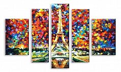 Модульная картина 4342 "Эйфелева башня в красках"