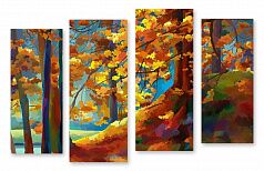 Модульная картина 1862 "Осенний лес"