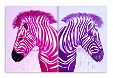 Модульная картина 5881 "Розово-фиолетовые зебры"