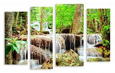 Модульная картина 3671 "Водопад в лесу"