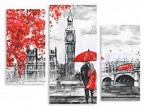 Модульная картина 2452 "Красно-серый Лондон"