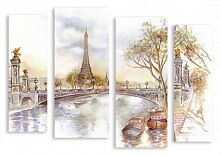 Модульная картина 2697 "Париж красками"