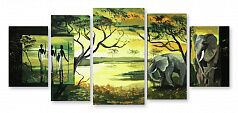 Модульная картина 1237 "Африканские слоны"