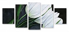 Модульная картина 928 "Белые тюльпаны"