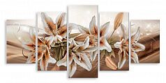 Модульная картина 5996 "Бело-оранжевые лилии"