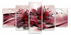 Модульная картина 5995 "Бордовые лилии"
