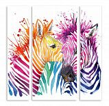 Модульная картина 5844 "Разноцветные зебры"