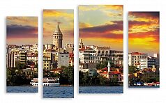 Модульная картина 2626 "Закат в Стамбуле"