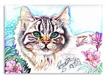 Постер 2582 "Нарисованный кот"