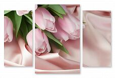 Модульная картина 1307 "Нежные тюльпаны"