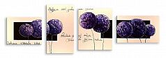 Модульная картина 4007 "Фиолетовые одуванчики"