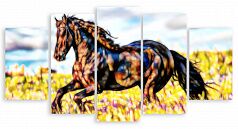 Модульная картина 422 "Лошадь на лугу"