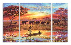 Модульная картина 3086 "Африканский пейзаж"