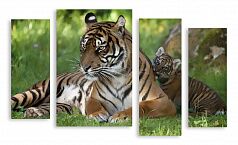 Модульная картина 3252 "Тигрица с тигренком"