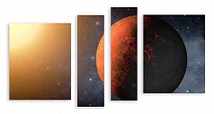 Модульная картина 2122 "Оранжевая планета"